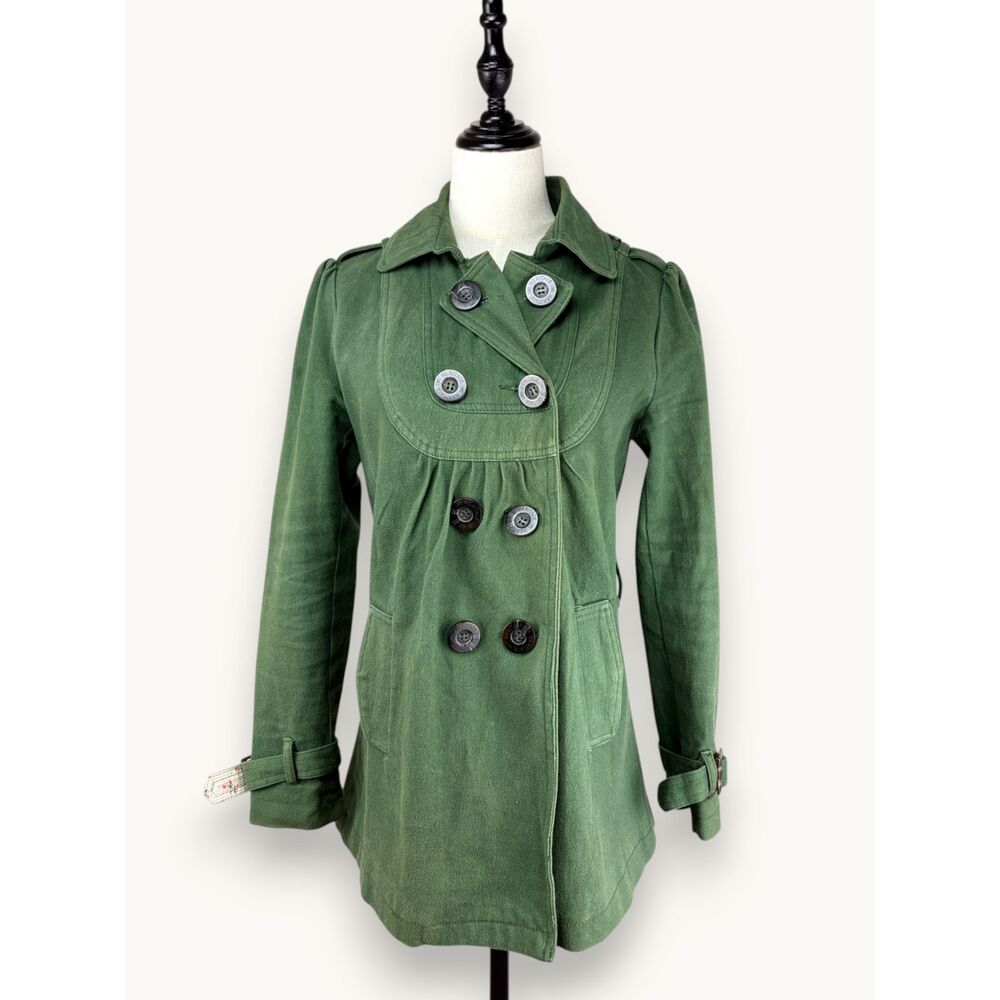 Heritage 1981 Olive Green Military Utility Coat Floral Lining Y2K Boho M